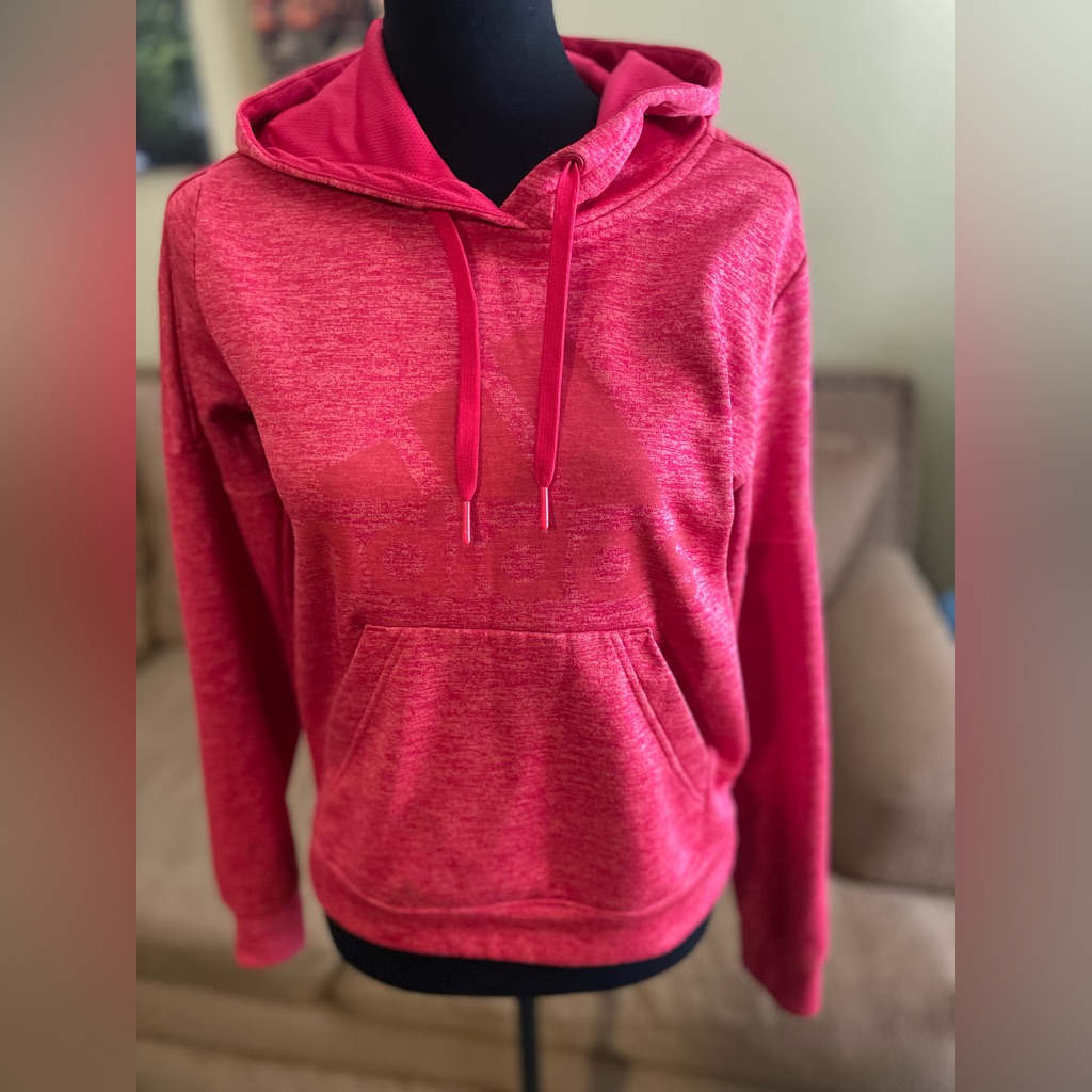 Adidas Hoodie Sz M - Long Sleeve With Front Pocket Athletic Leisure